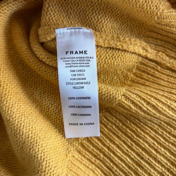 FRAME | Women's 100% Light Cashmere Sweater Goldenrod Size Medium - Picture 4 of 4